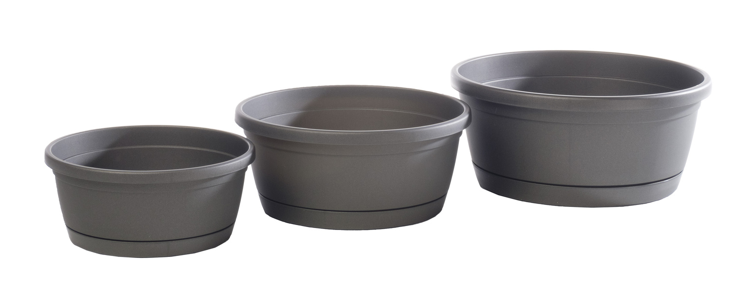 Libis Plant Bowl With Saucer, LG – Anthracite